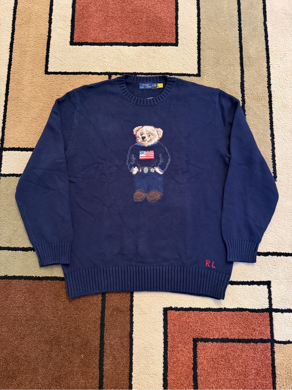 Polo Ralph Lauren Navy Polo Bear Crewneck Sweater